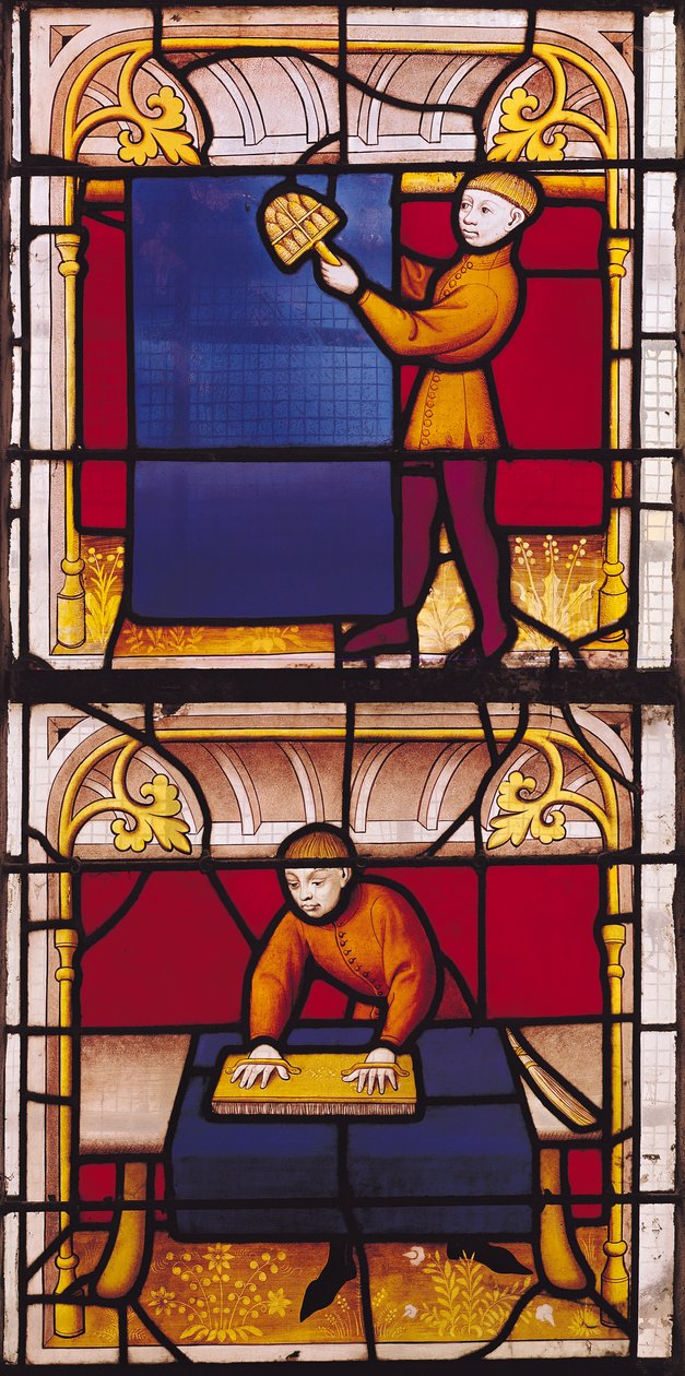 Fenster des Tuchhändlers (Buntglas) von French School