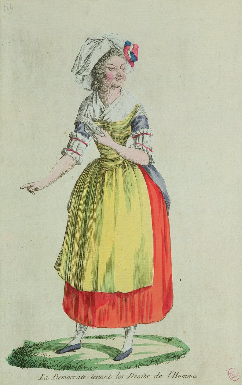 Demokratie hält die Menschenrechte von August 1789 von French School
