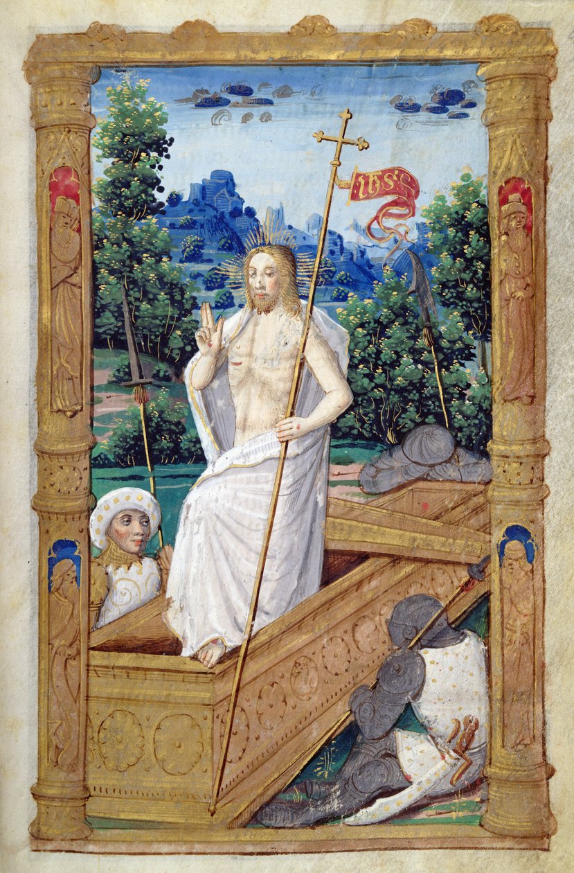 Fol.45r Die Auferstehung, aus Heures a lUsage de Rome von French School