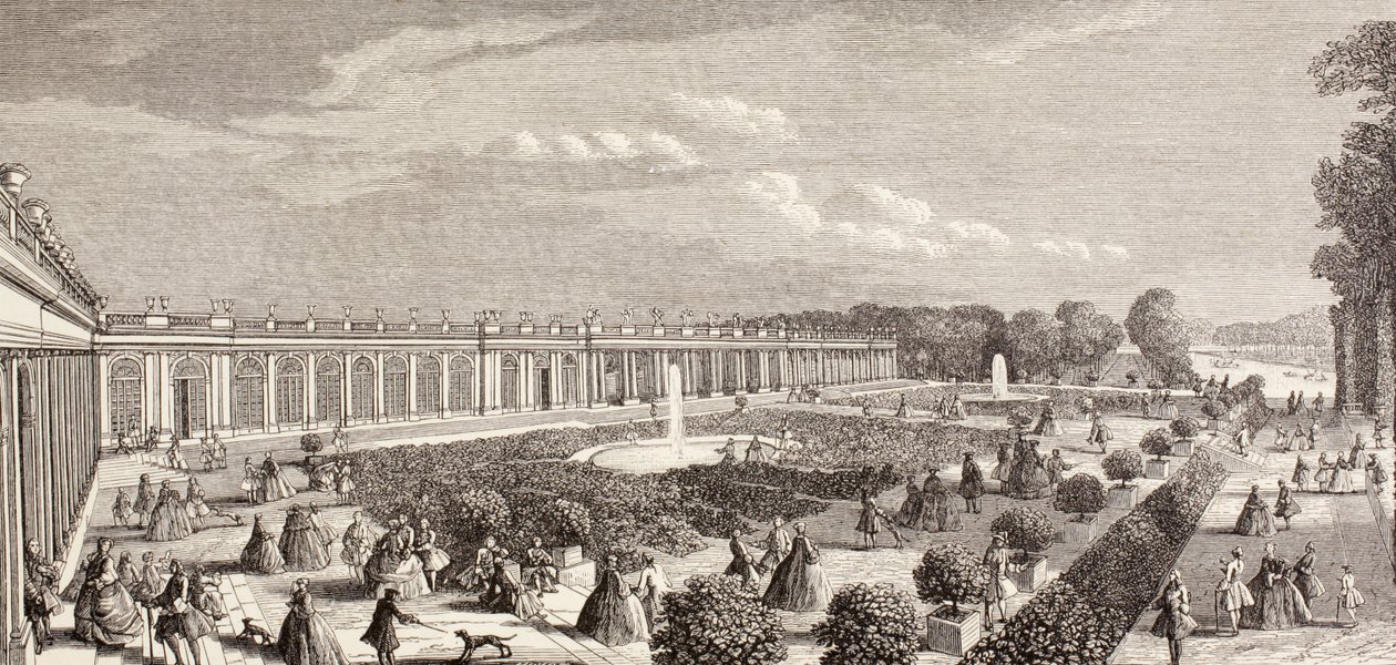 Le Grand Trianon, Versailles, im 18. Jahrhundert, aus 