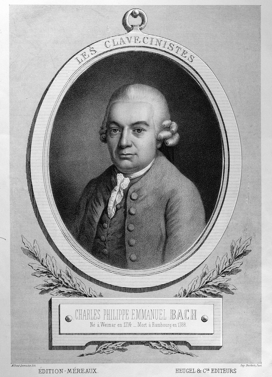 Porträt von Karl Philipp Emmanuel Bach (1714-88) von French School
