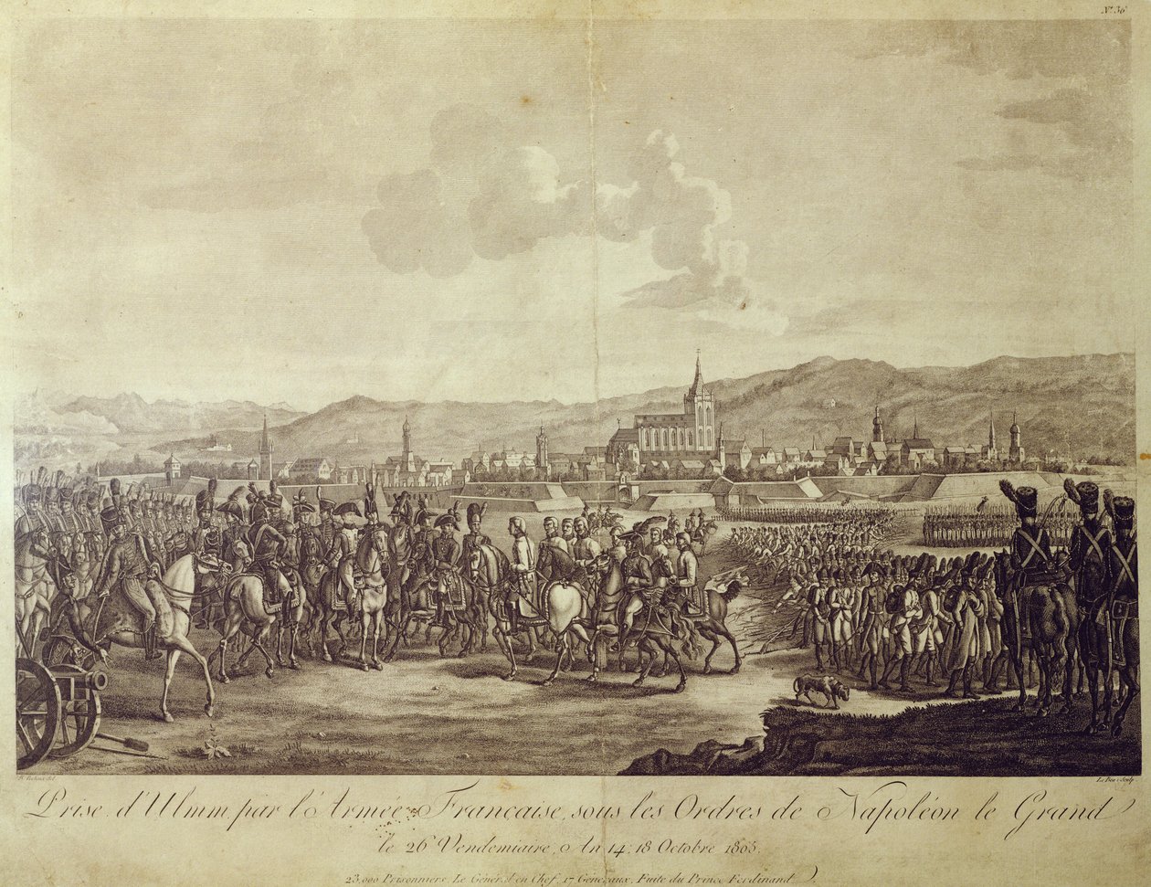 Die Kapitulation von Ulm im Oktober 1805 von French School