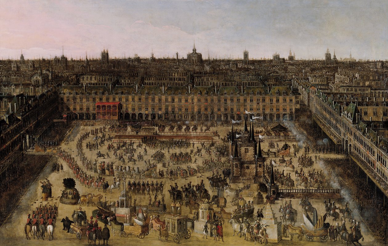 Der Place Royale und das Karussell im Jahr 1612 von French School