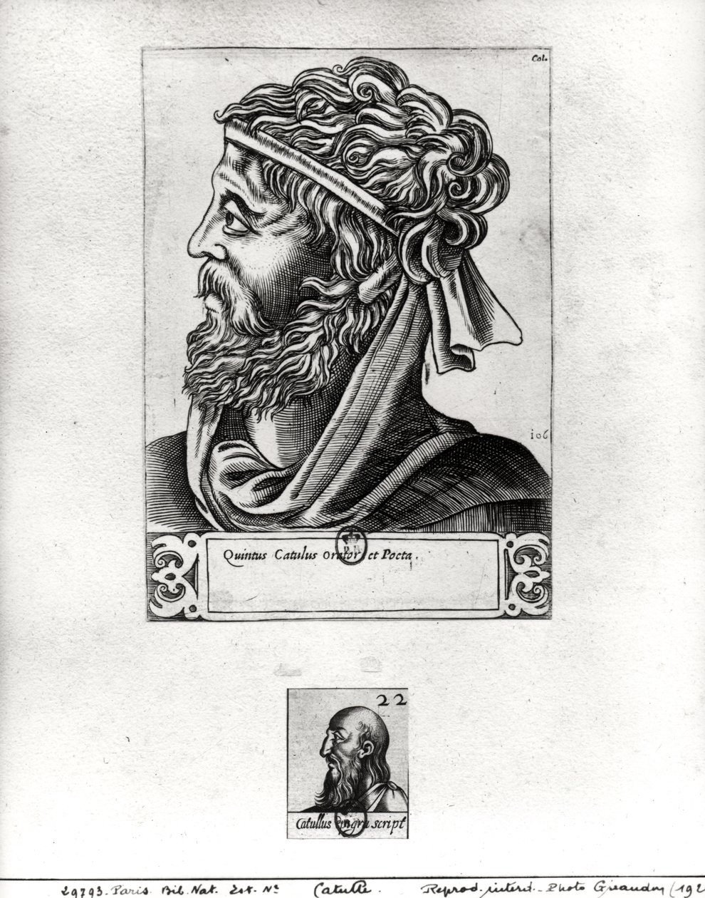 Zwei Porträts von Catullus (ca. 84-ca. 54 v. Chr.) von French School