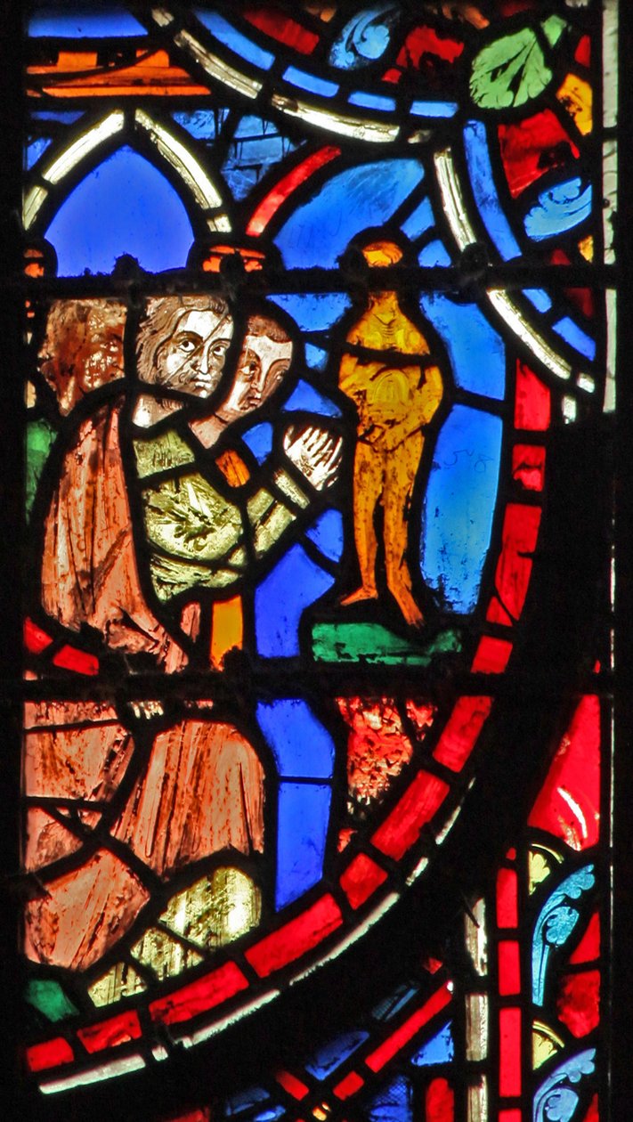 Fenster w11 die Sünden Jerusalems Lam I 8 (Buntglas) von French School