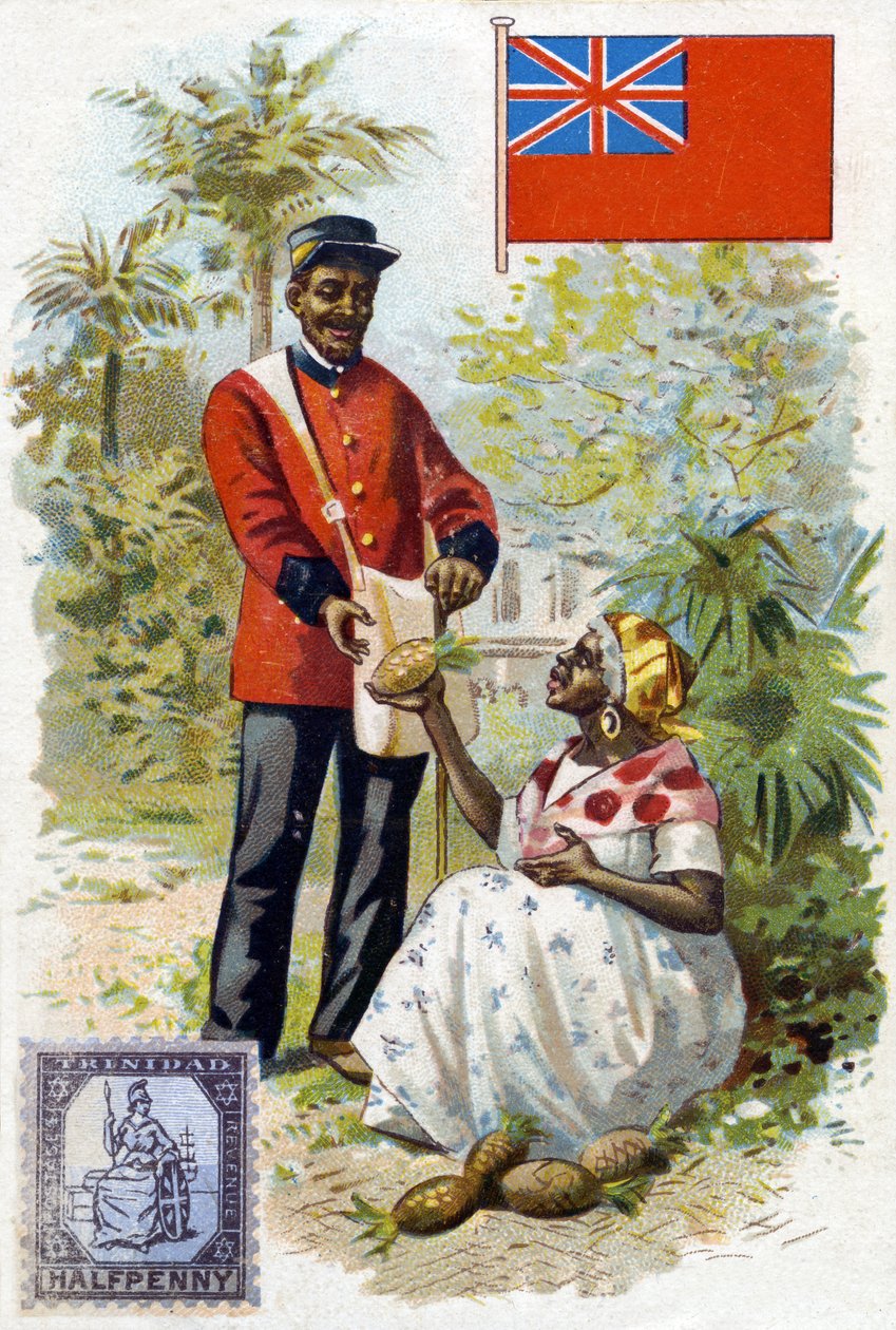 Ein Postbote in Trinidad, späte 19. Jahrhundert von French School