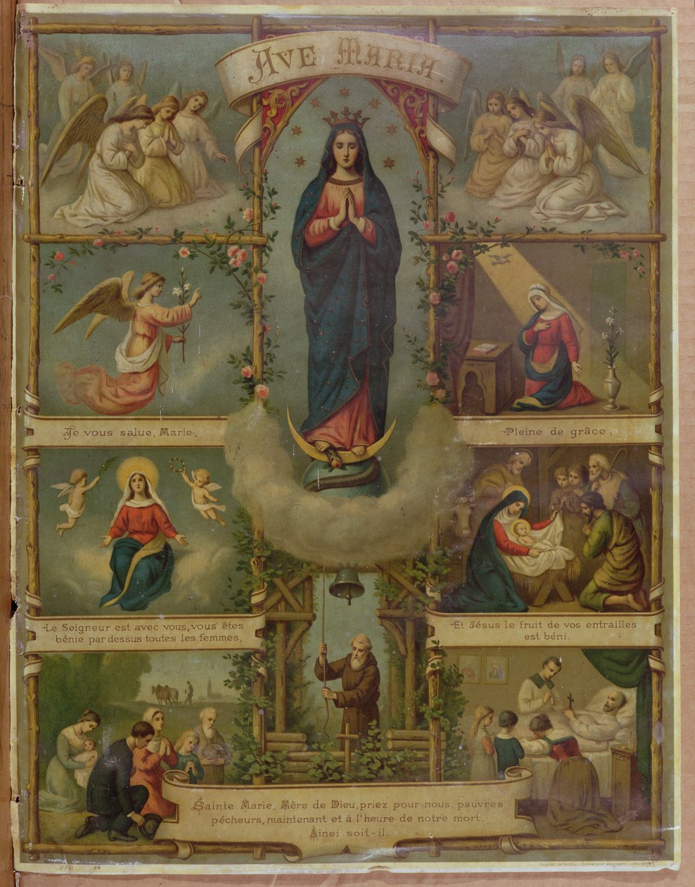 Ave Maria Gebetskarte von French School