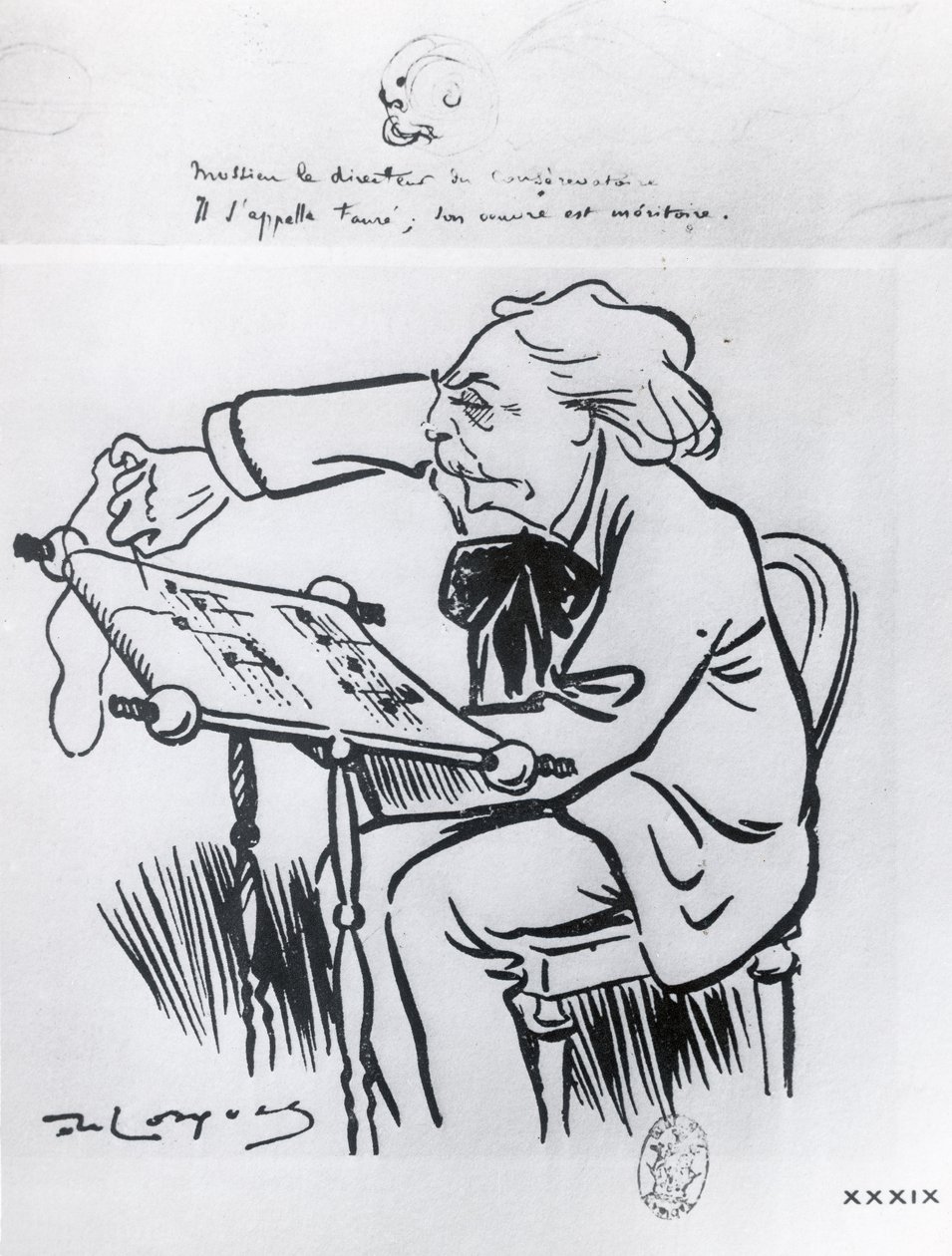 Karikatur von Gabriel Faure (1845-1924) von French School