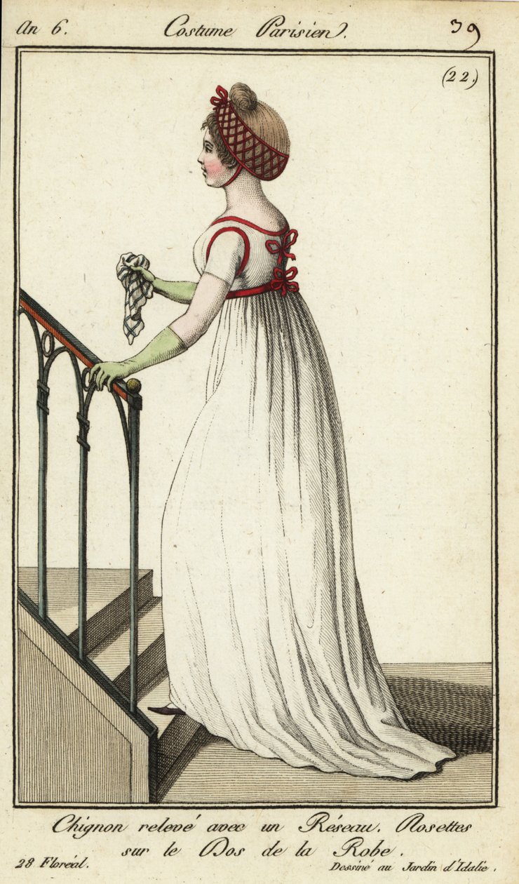 Modische Frau in einem Vergnügungsgarten von French School