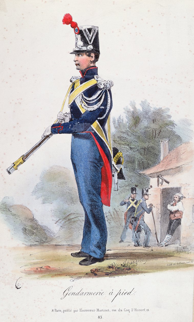 Fußgendarm, graviert von Villain, ca. 1830 von French School