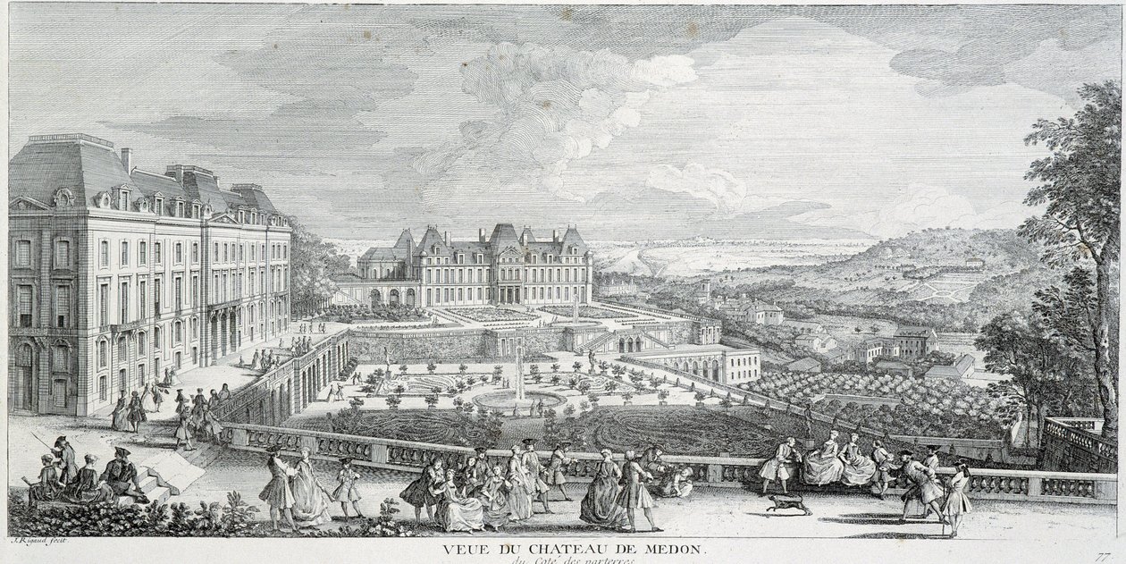 Gesamtansicht des Château de Meudon von French School