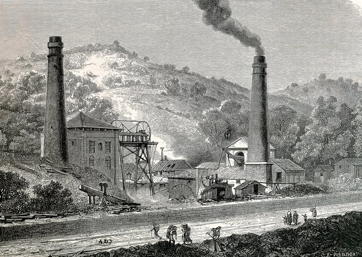 Glyn-Pit-Mine bei Pontypool, England von French School