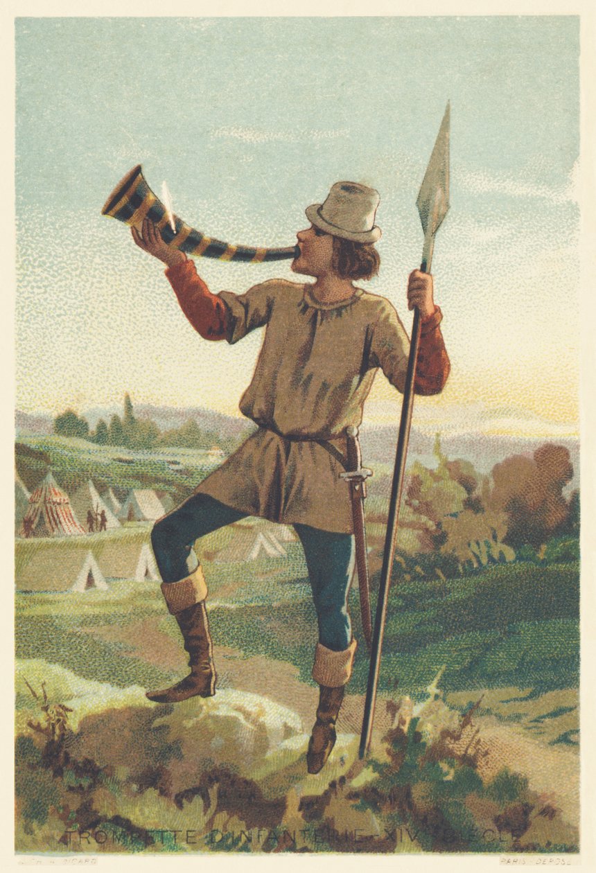 Infanterietrompeter im 14. Jahrhundert von French School