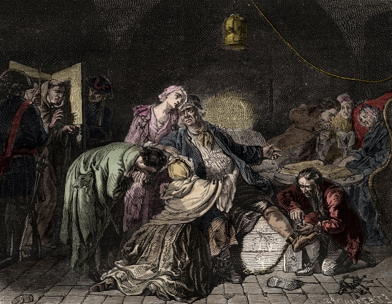 Jean Calas, calvinistischer Kaufmann, des Mordes beschuldigt von French School