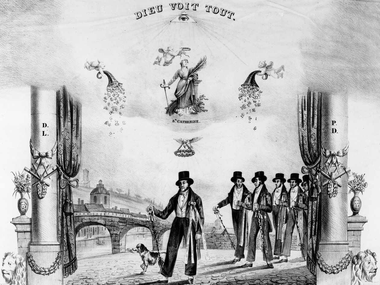 Gesellenbrief, 1838 von French School
