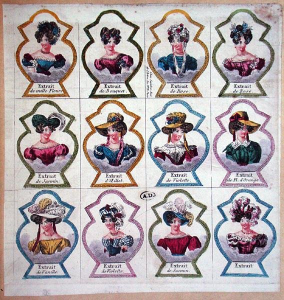 Etiketten für Parfums, ca. 1820 von French School