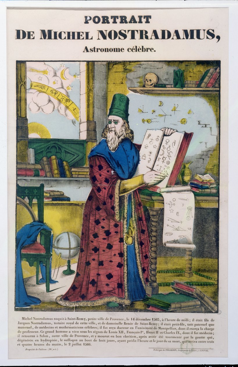 Michel Nostradame (Nostradamus) (1502-66), ca. 1840 von French School