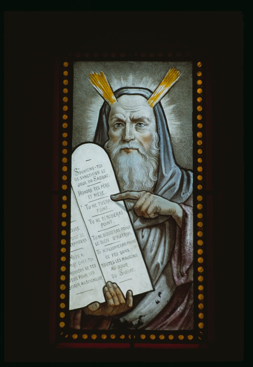 Moses mit den Gesetzestafeln von French School