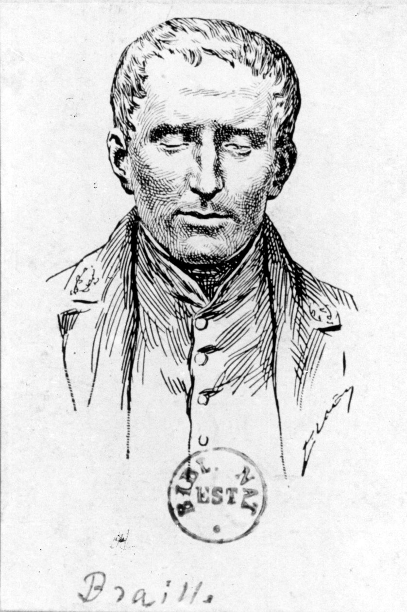 Porträt von Louis Braille von French School