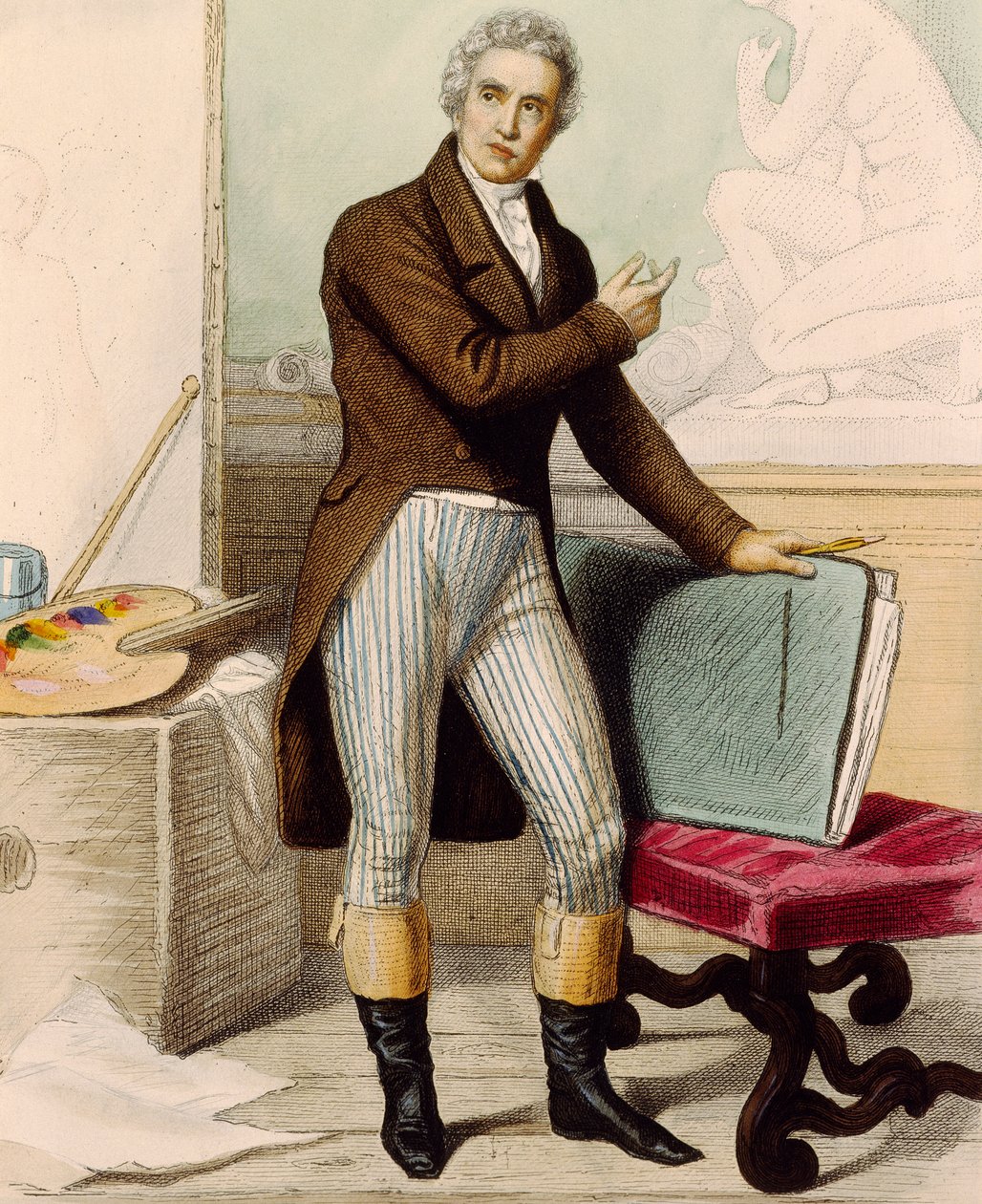 Porträt des Malers Jacques-Louis David von French School