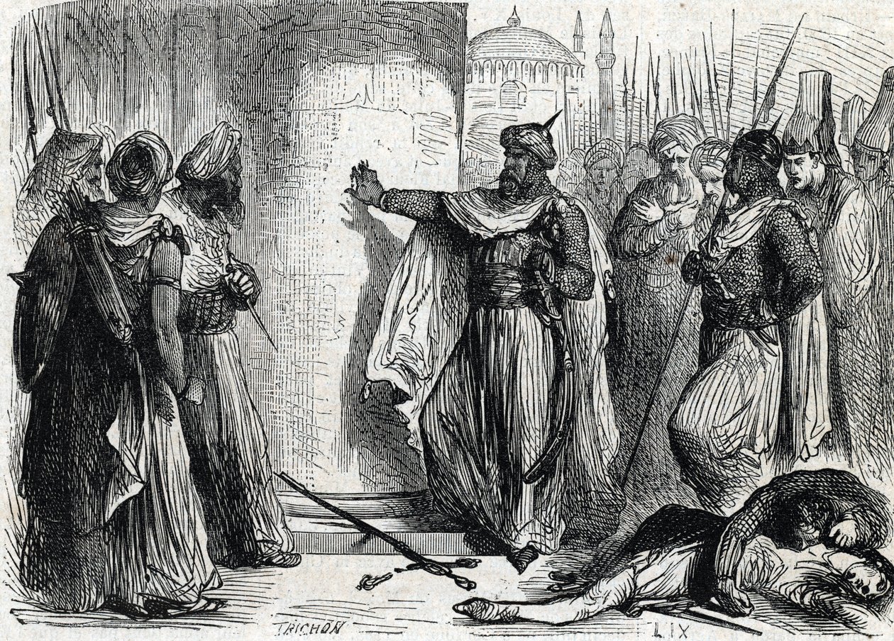 Eroberung von Konstantinopel (Gravur) von French School