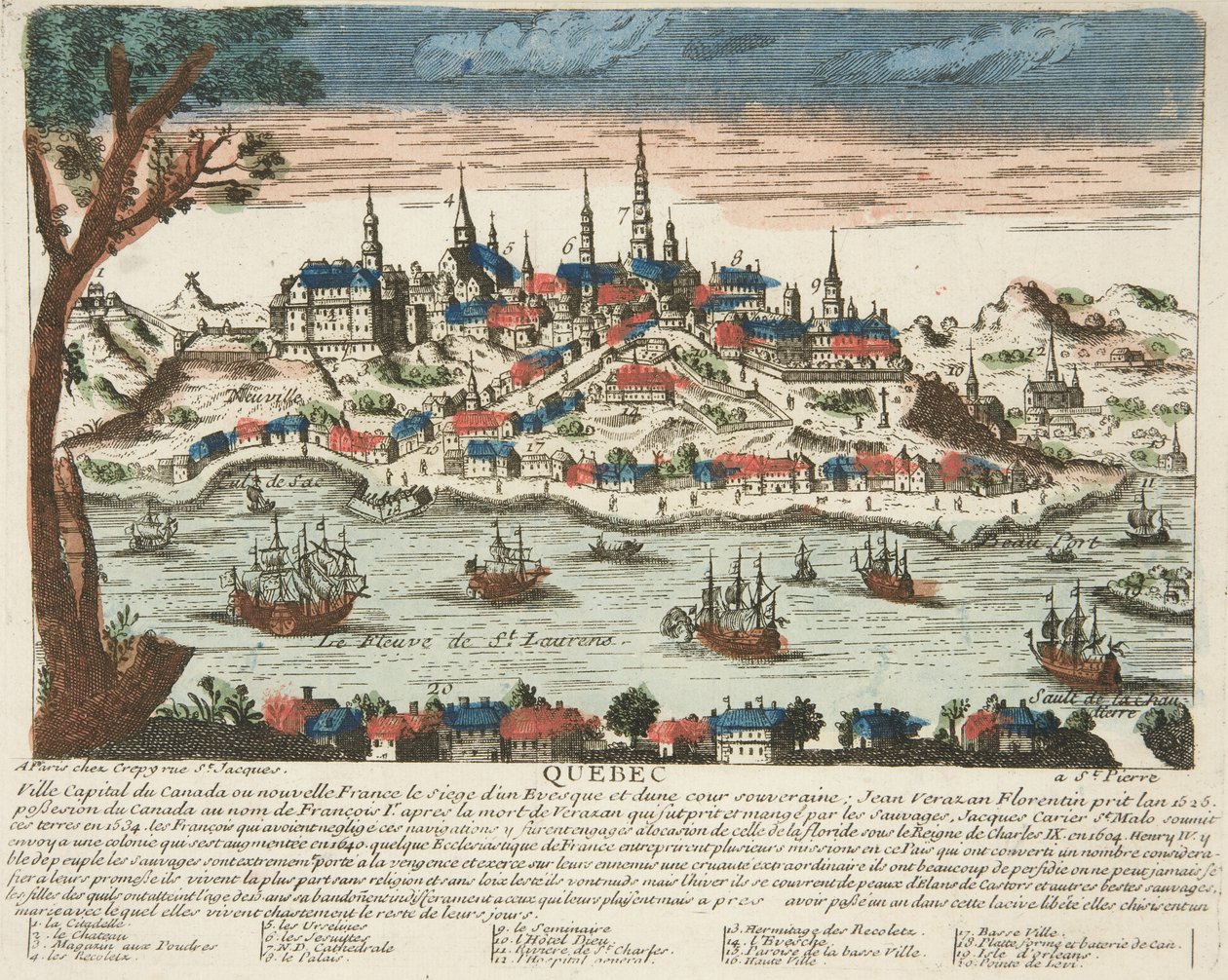 Quebec, veröffentlicht ca. 1650 von French School