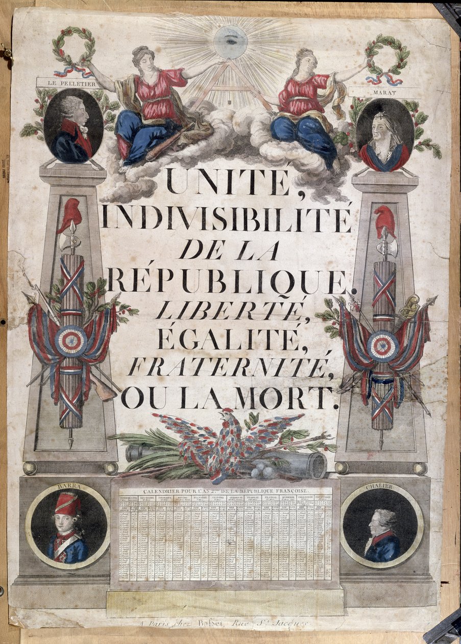 Republikanischer Kalender, 1794 von French School