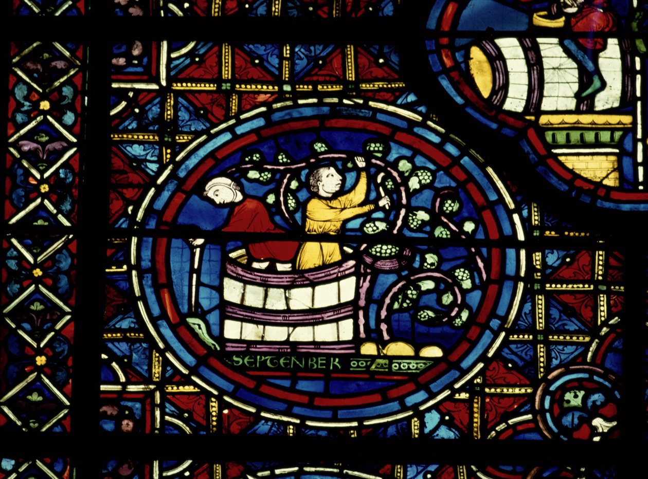 September (aus dem Tierkreisfenster) von French School