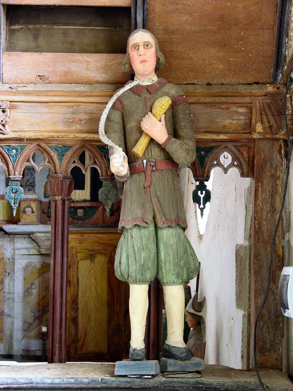 St. Isidor (polychromes Holz) von French School