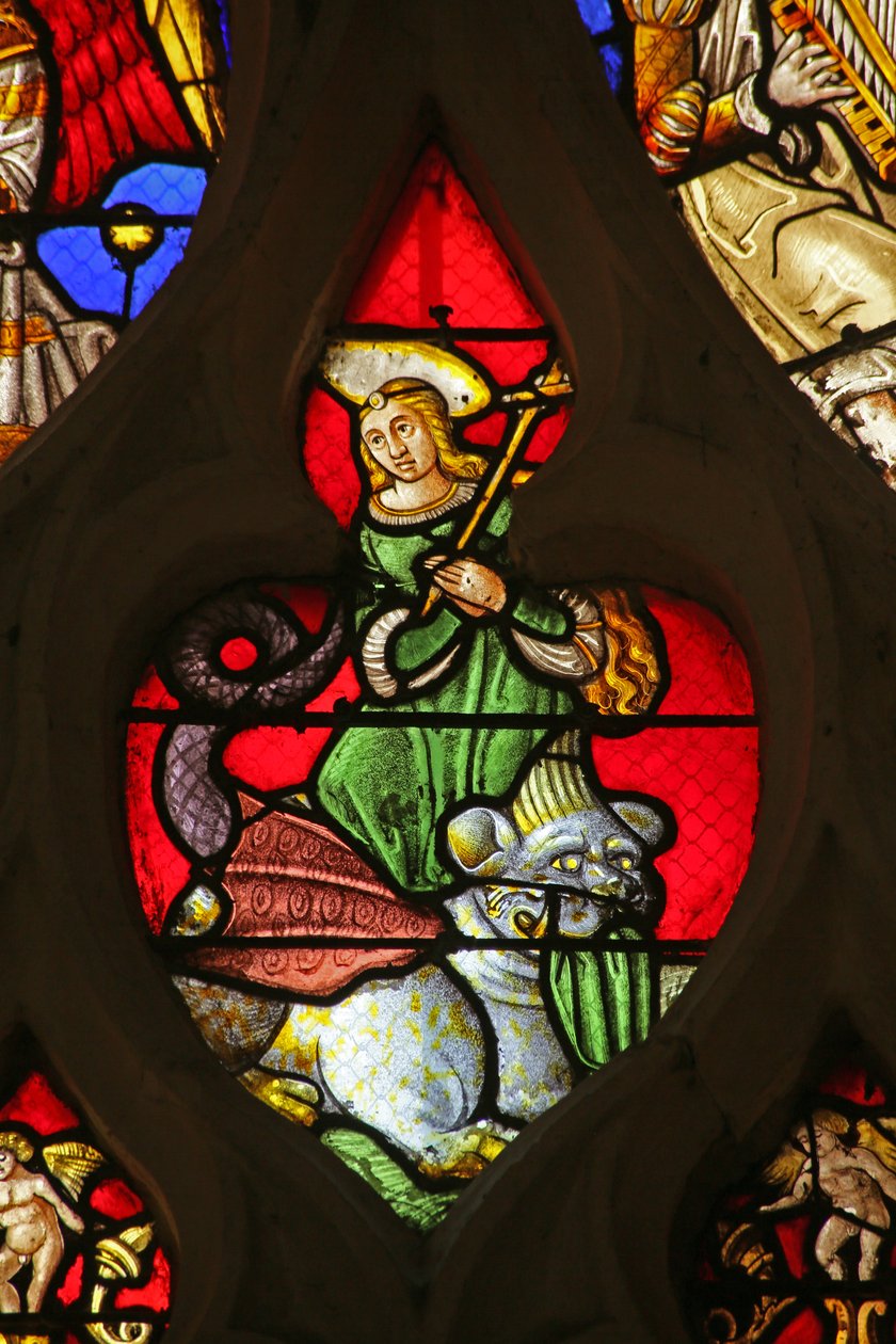 Die Heilige Margareta mit einem Drachen von French School