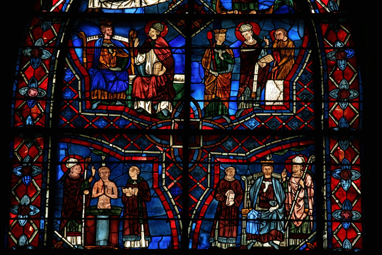 St. Remigius tauft König Chlodwig von French School