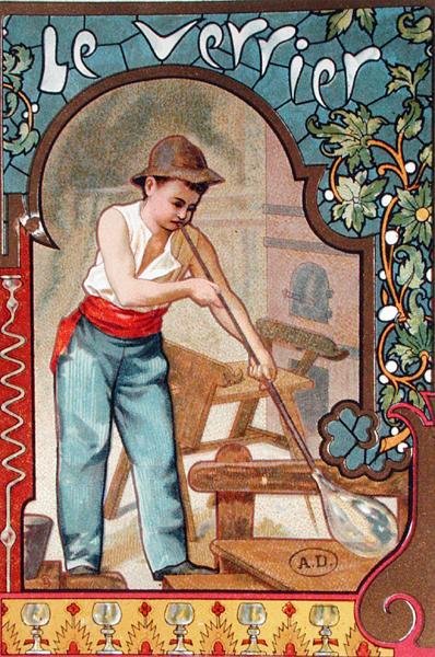 Der Glasbläser, ca. 1899 von French School
