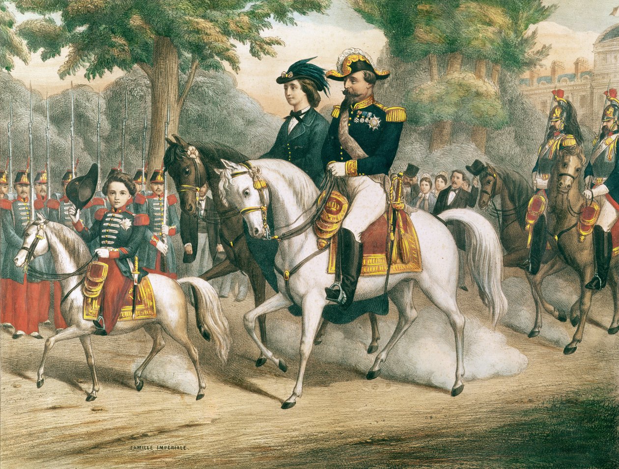 Die kaiserliche Familie zu Pferd von French School