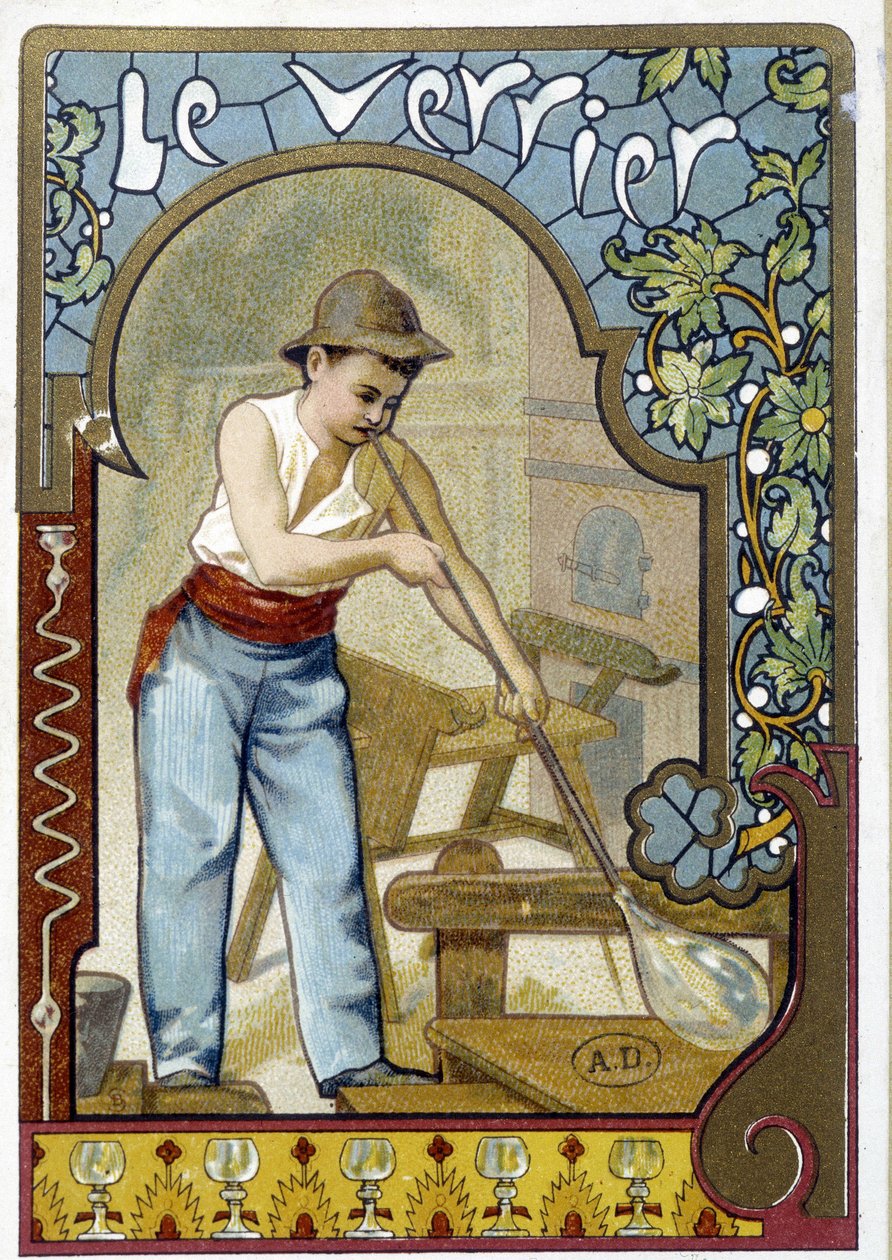 Der Glasmacher - Chromo von French School