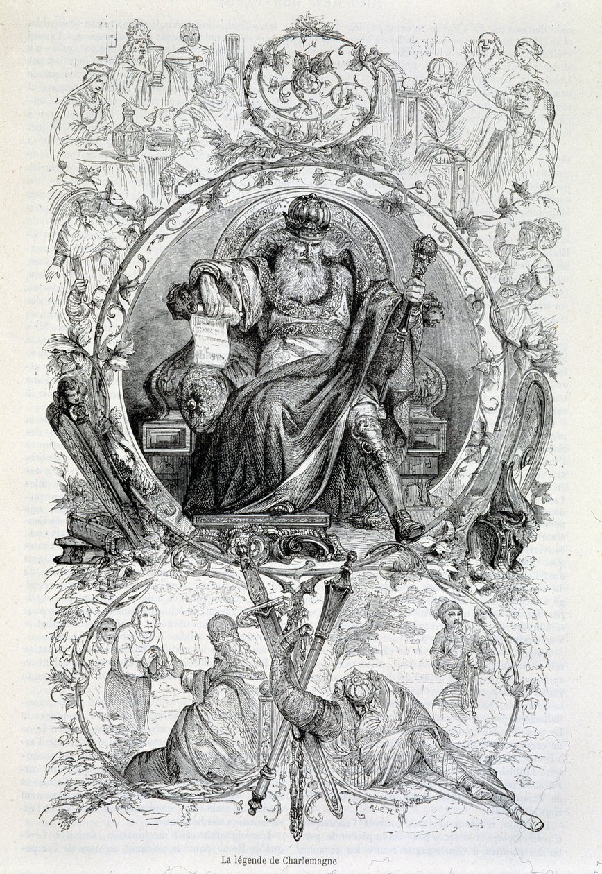Die Legende von Karl dem Großen, Gravur von French School