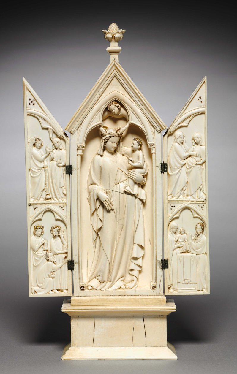 Triptychon: Das Leben der Jungfrau, ca. 1325-1350 von French School