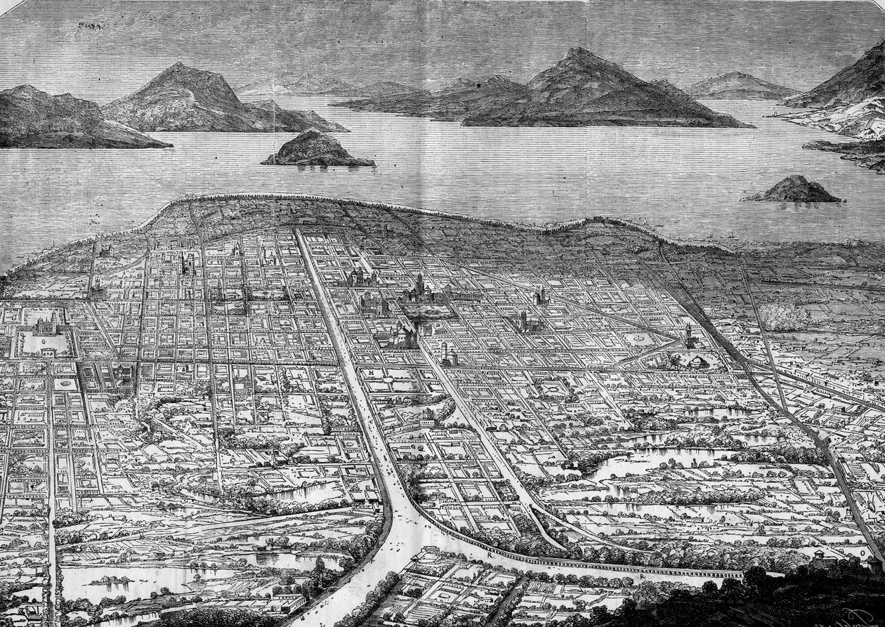 Ansicht von Mexiko-Stadt, Mexiko von French School