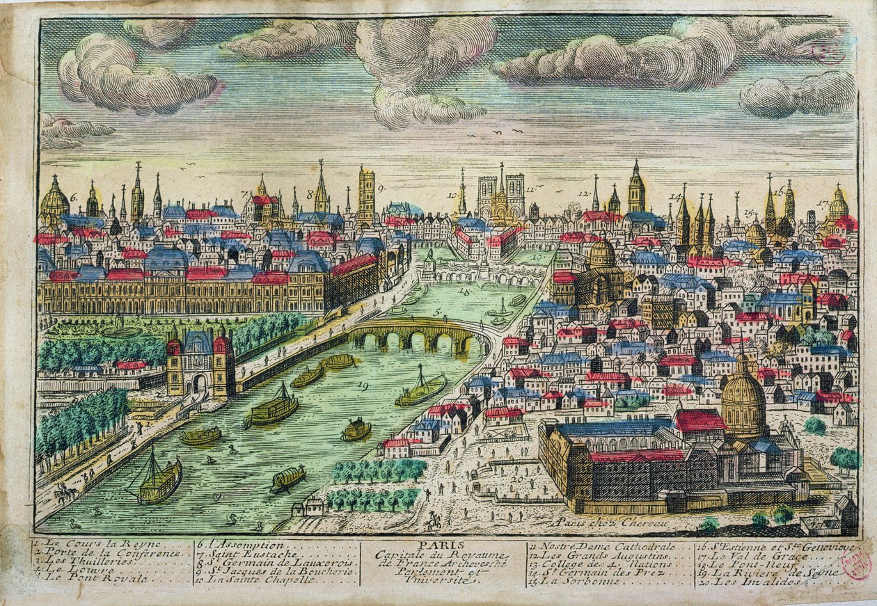 Ansicht von Paris und der Seine von French School
