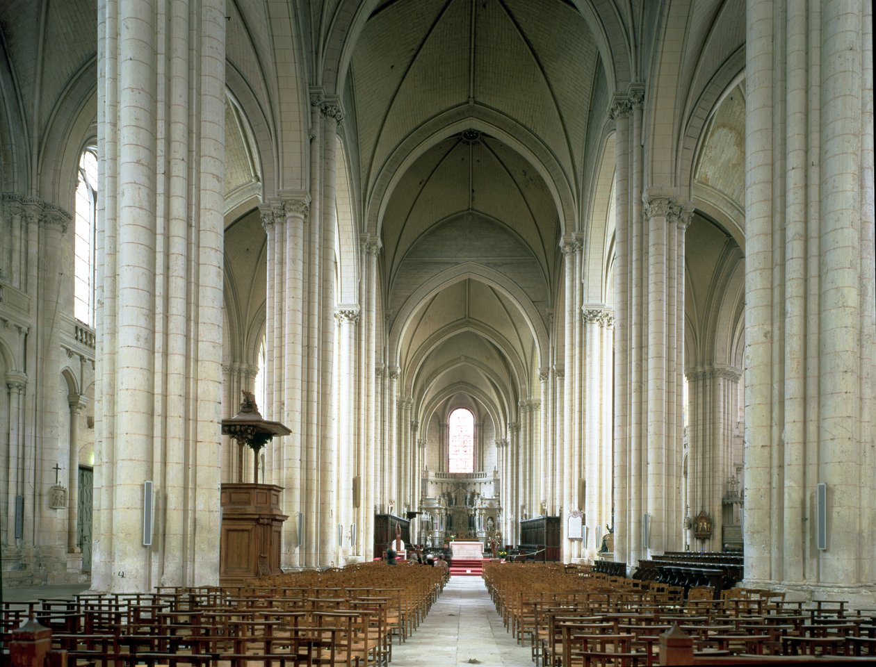 Ansicht des Schiffs, ca. 1162-80 von French School