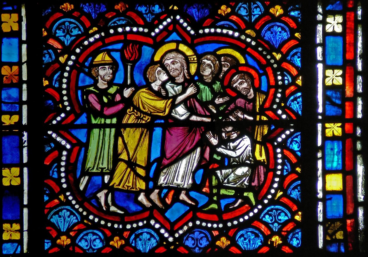 Fenster s2-L, der Verrat durch Judas von French School