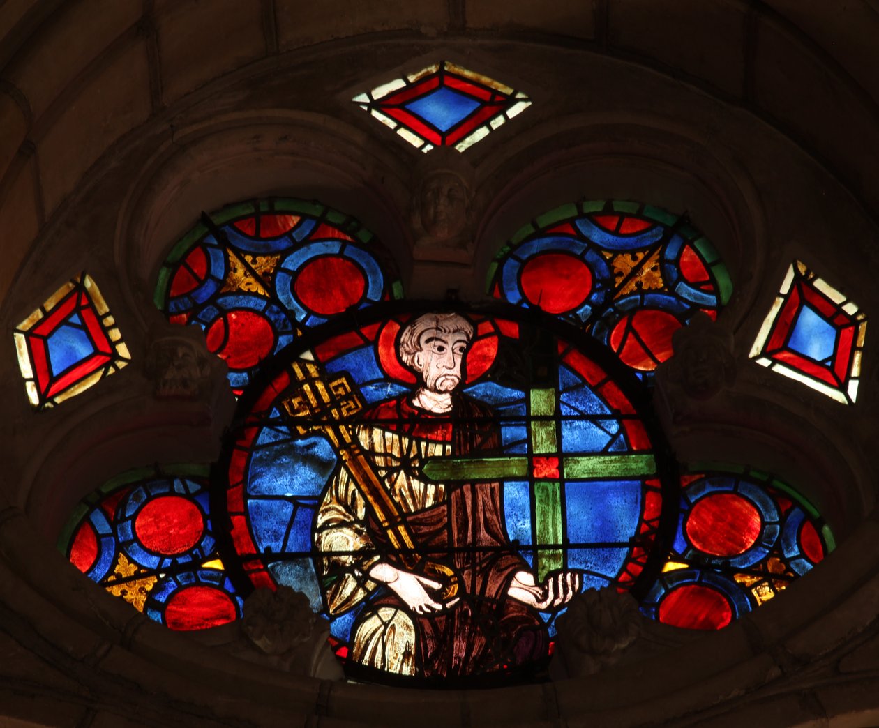 Fenster w103a Darstellung des Heiligen Petrus von French School