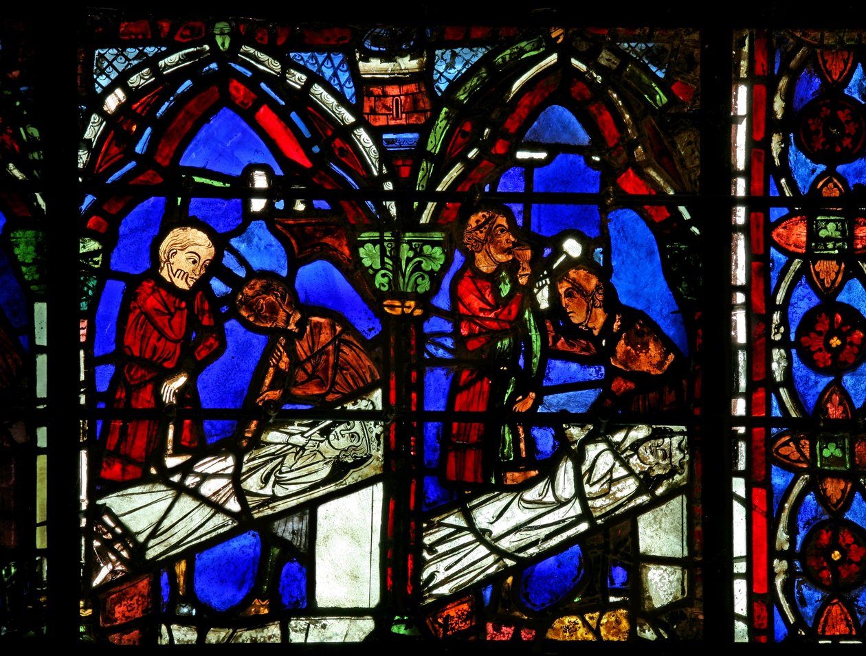 Fenster w15, Stifter darstellend - Maurer von French School