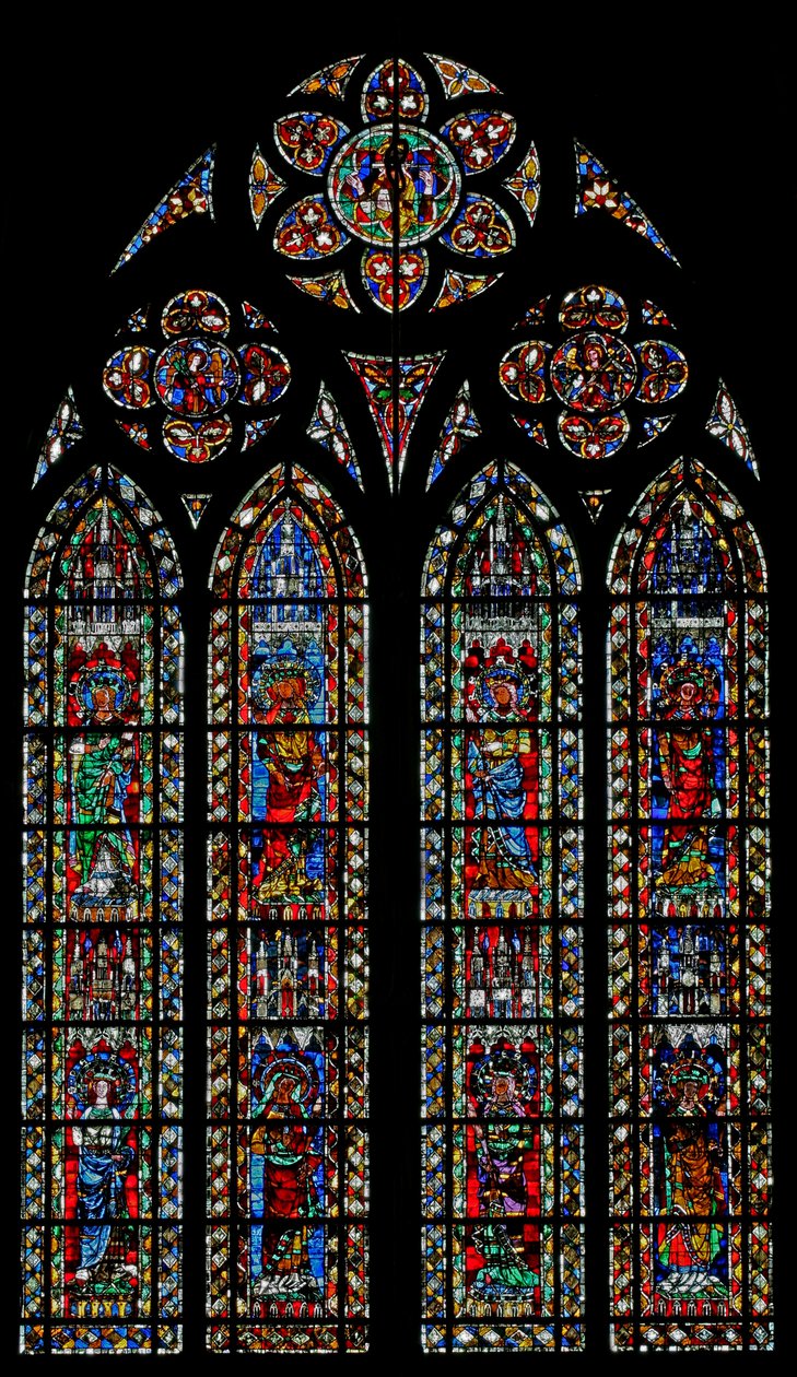 Fenster w204 mit weiblichen Heiligen von French School