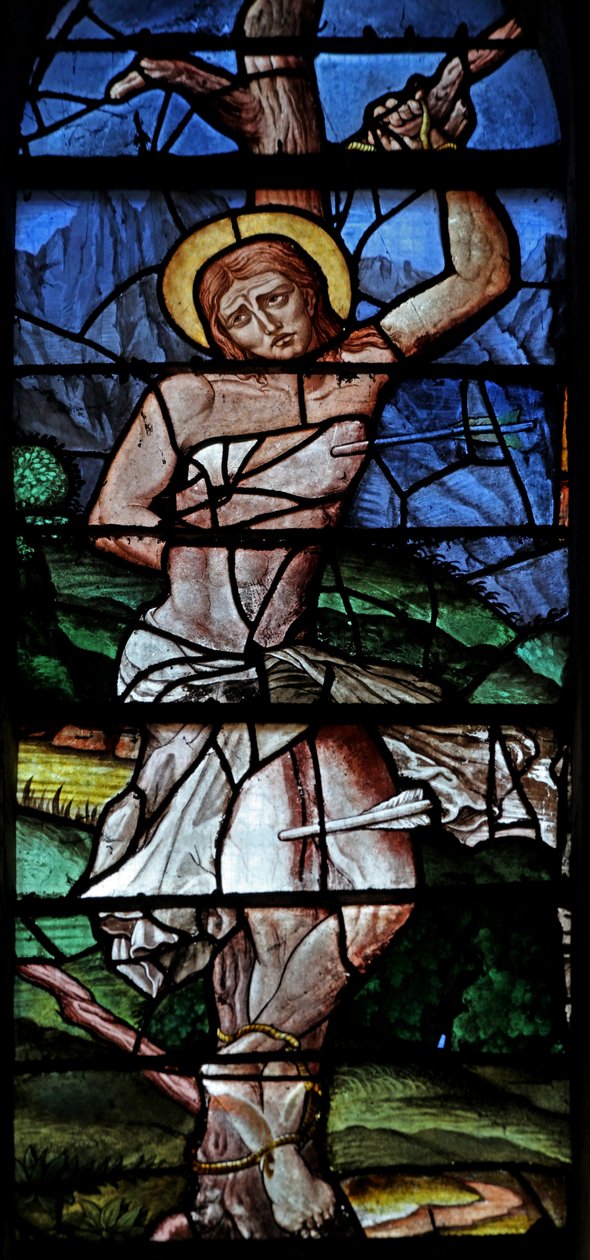 Fenster w23, das den heiligen Sebastian darstellt von French School
