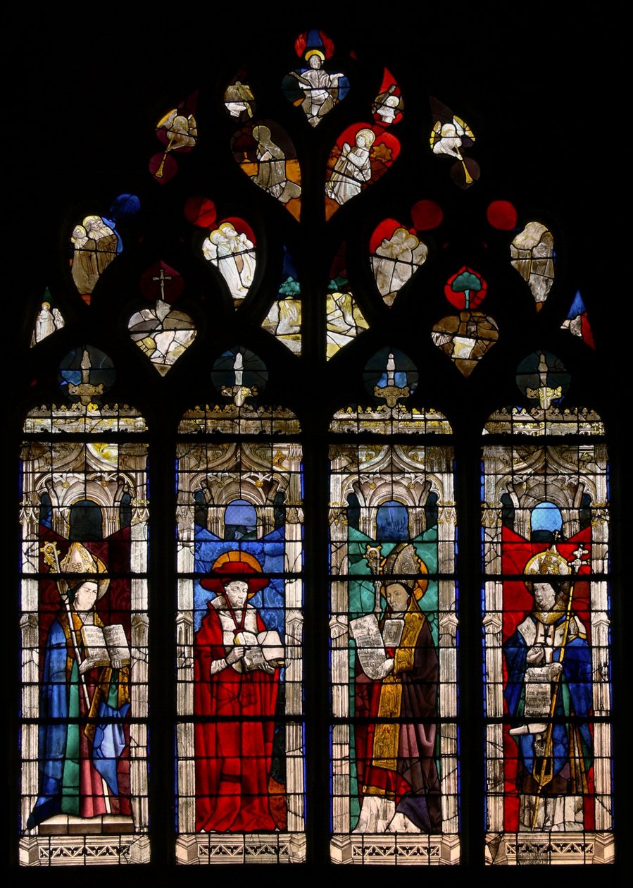 Fenster w35 mit den vier Kirchenvätern von French School