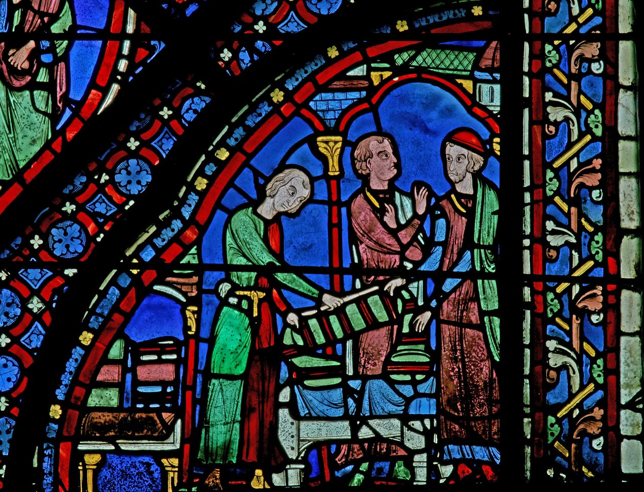 Fenster w5 mit Stiftern - Tuchhändler von French School