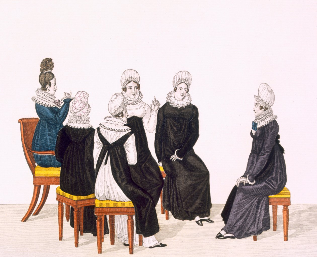 Junge Frauen plaudern, ca. 1820 von French School