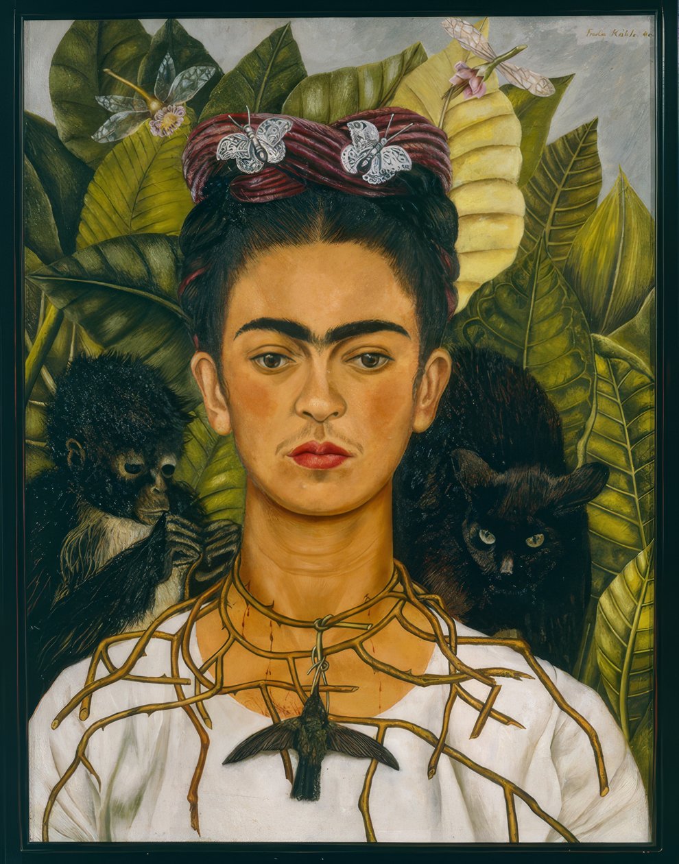 Selbstbildnis mit Dornenhalsband von Frida Kahlo