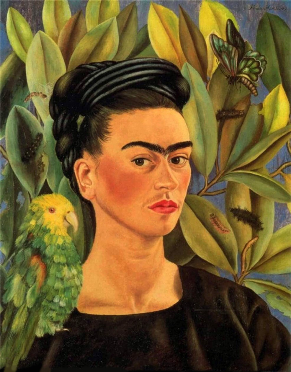 Selbstporträt mit Bonito von Frida Kahlo