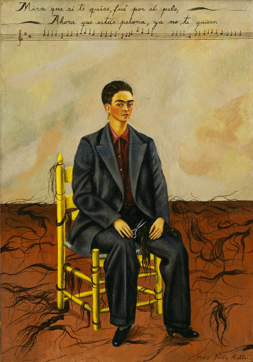 Selbstporträt mit abgeschnittenem Haar von Frida Kahlo